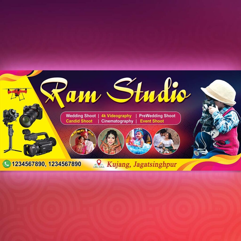 4 Studio Banner PSD - Graphics Point Store