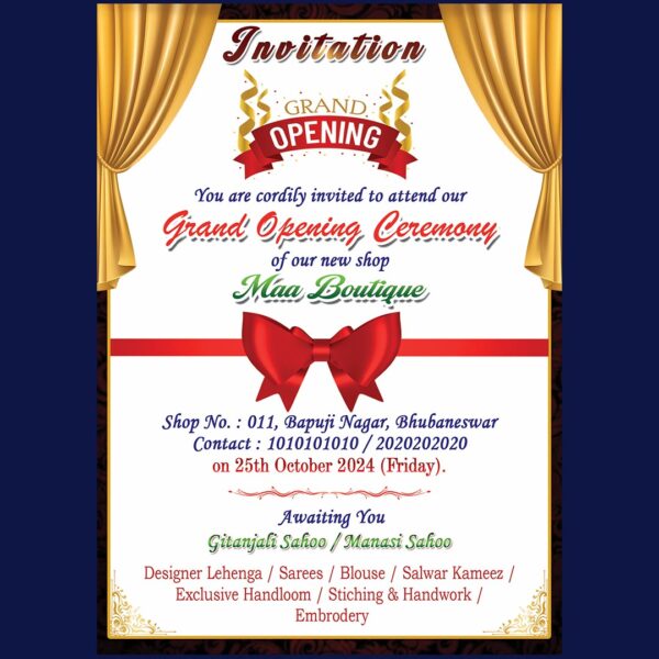 boutigue grand opening invitation psd