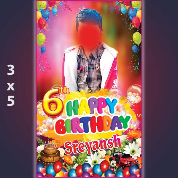 Birthday Standee Banner psd 5x3