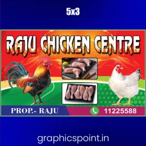 chiken shop banner psd 5x3